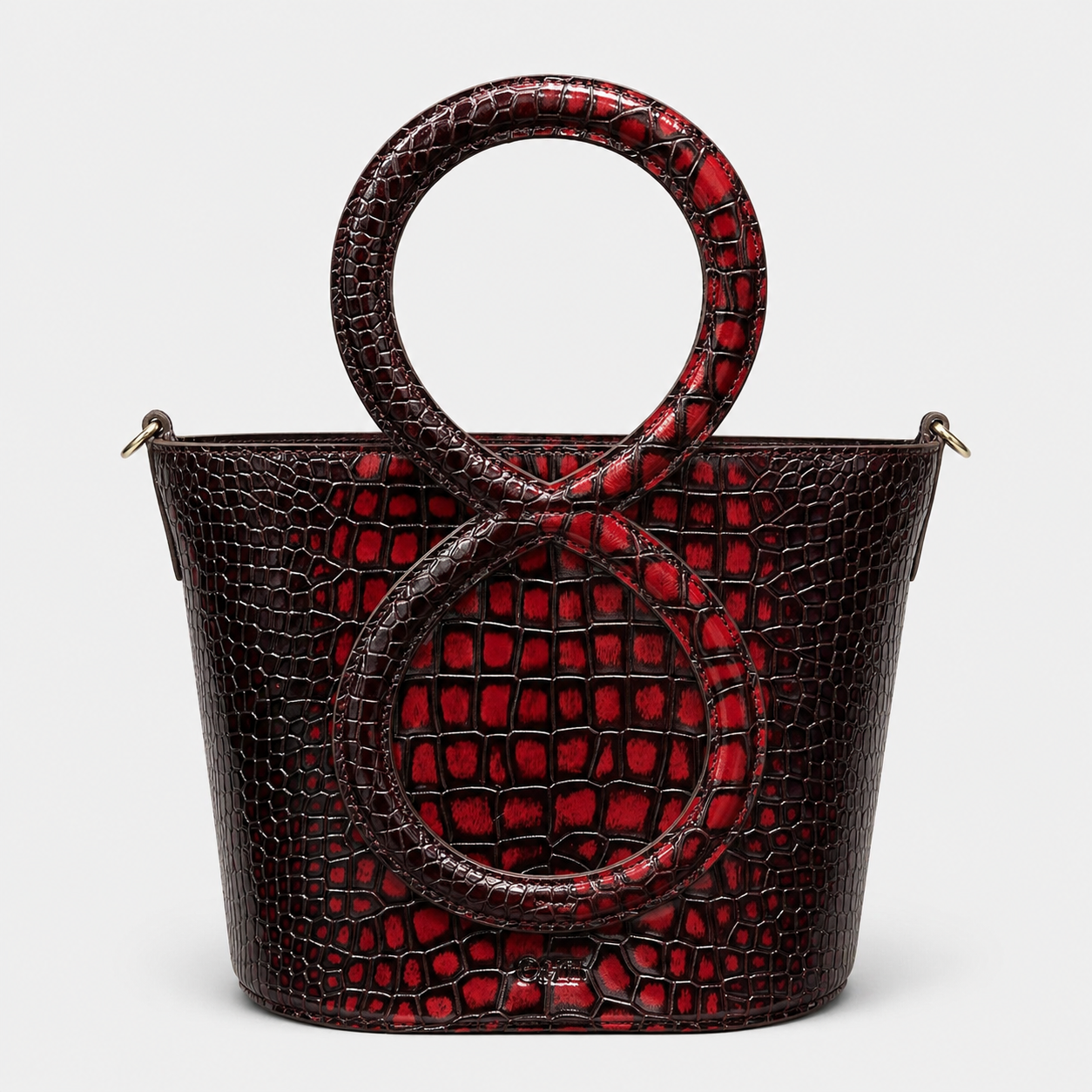 Infinity Bag - Burgundy Crocodile Embossed