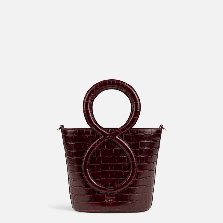 Infinity Bag 18 M - Burgundy Croc Embossed