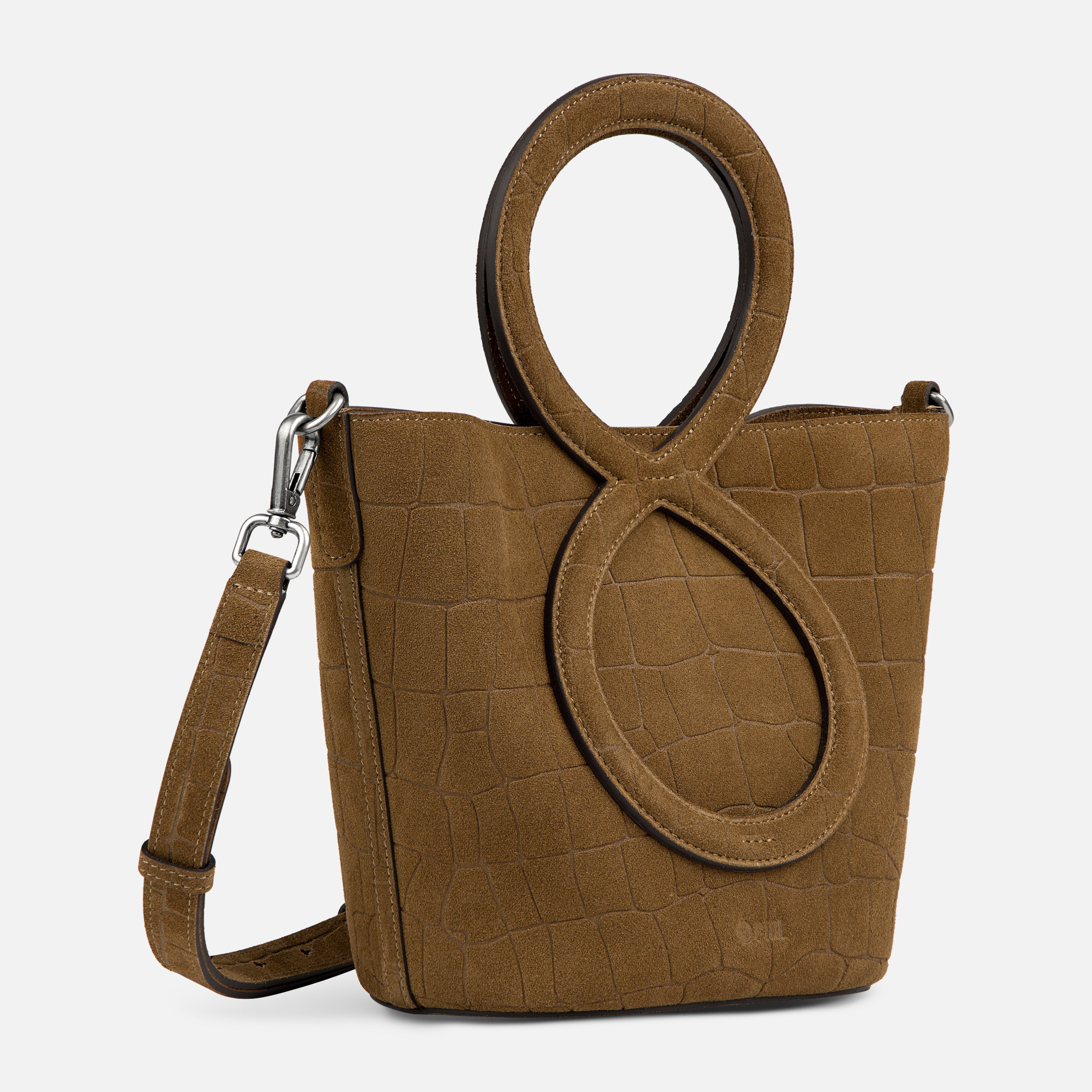 Infinity Bag - Croc Embossed Suede