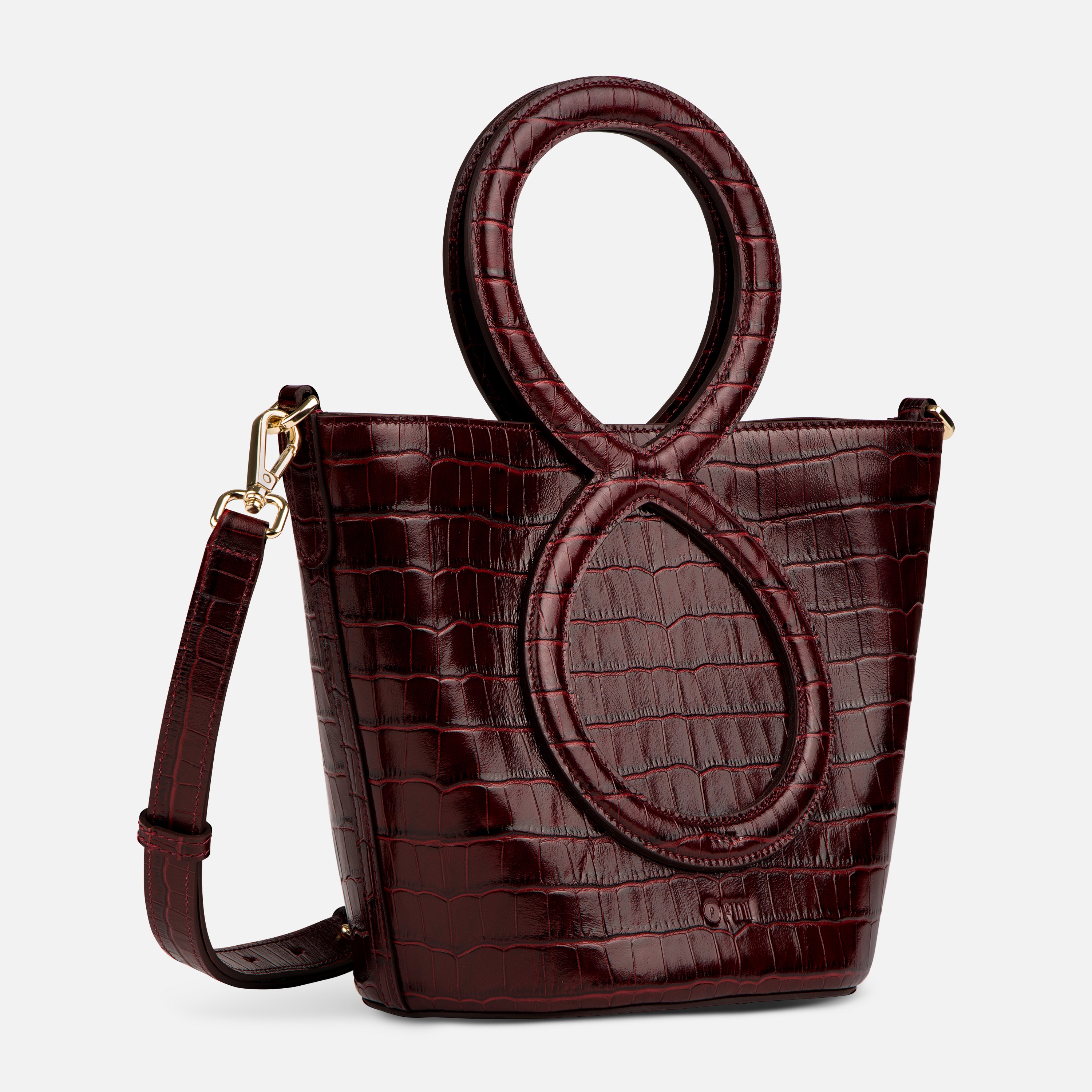 Infinity Bag - Burgundy Croc Embossed