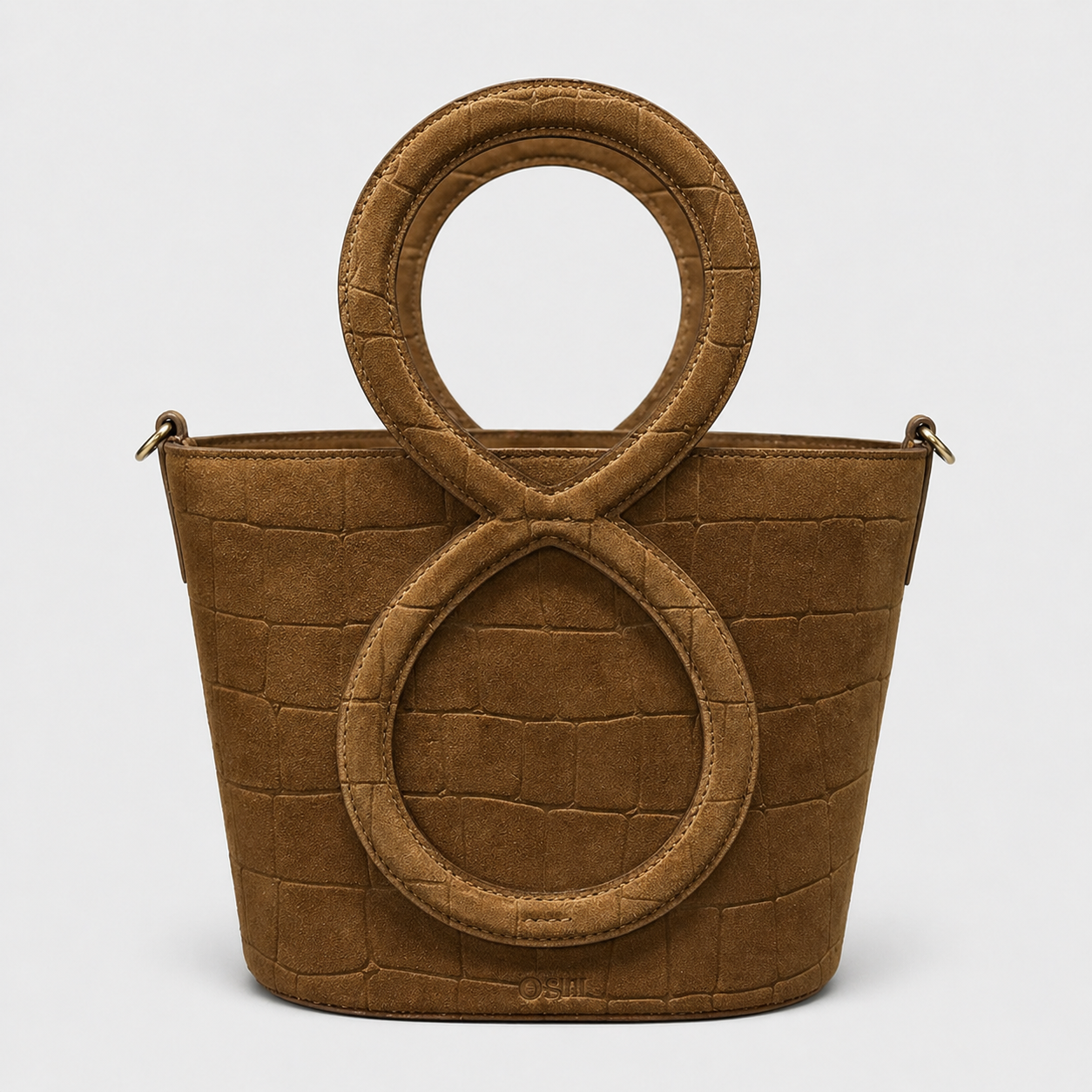 Infinity Bag - Croc Embossed Suede