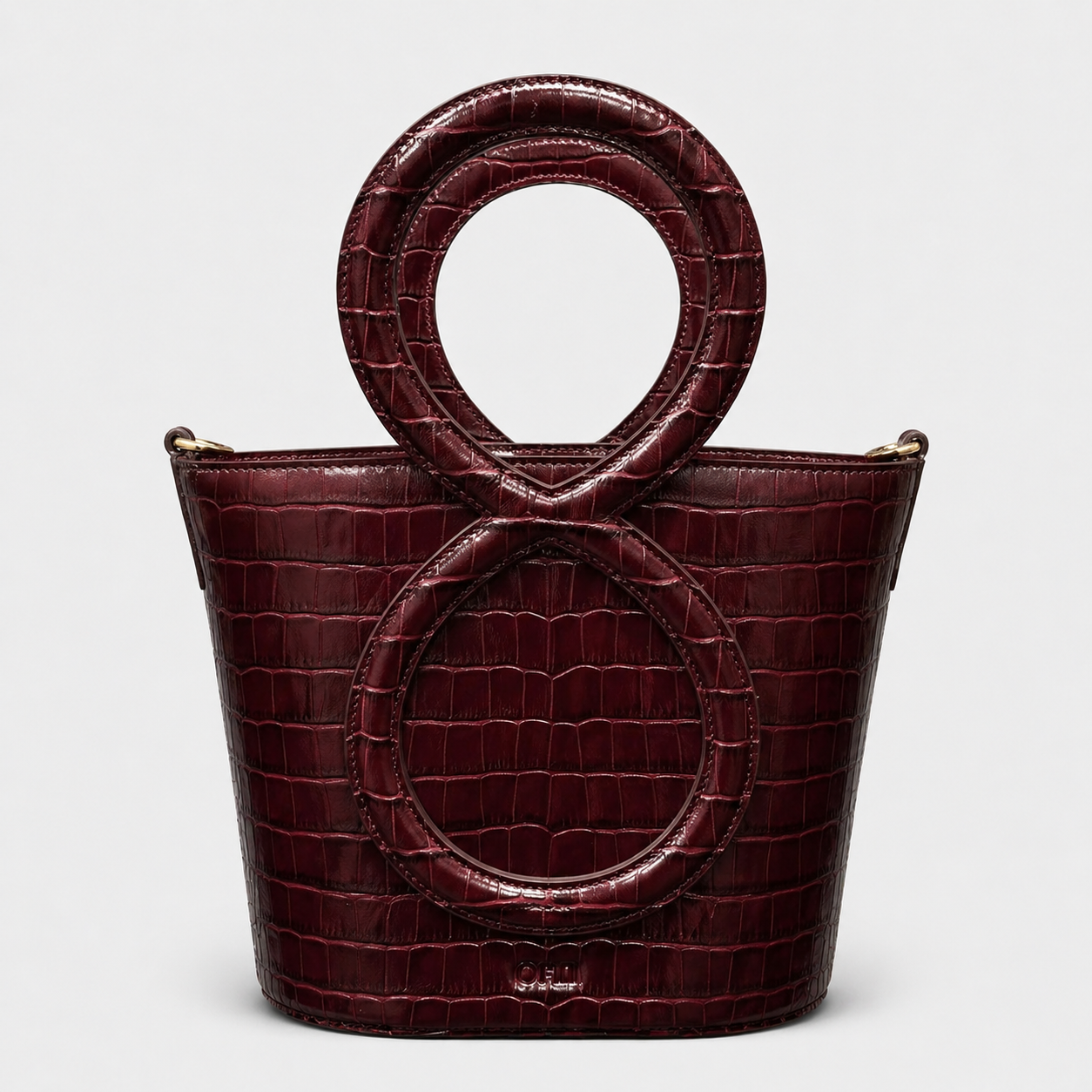 Infinity Bag - Croc Embossed Red Burgundy